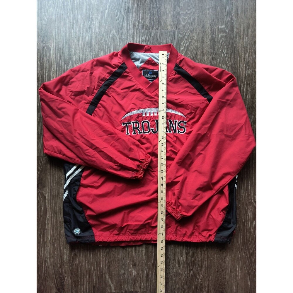 Holloway Trojans Men's Windbreaker Jacket, Red Black White Size XL
